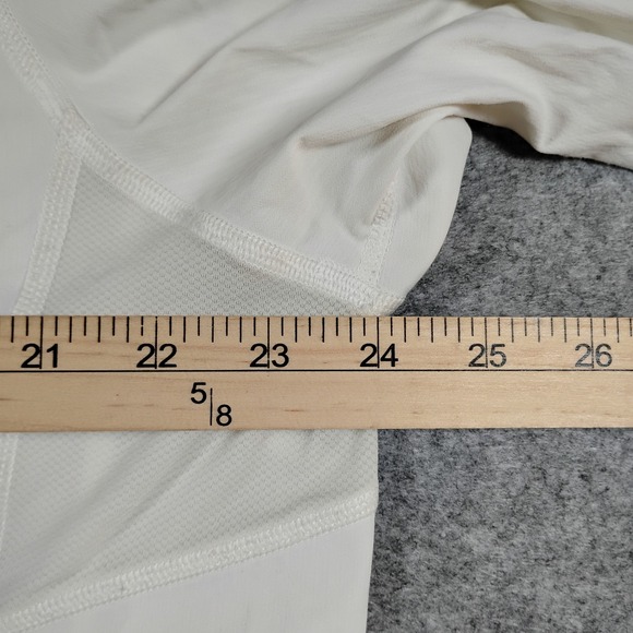 Lululemon Athletica Mens Performance Button Down Shirt Off White Mesh Vents XL - Picture 4 of 9